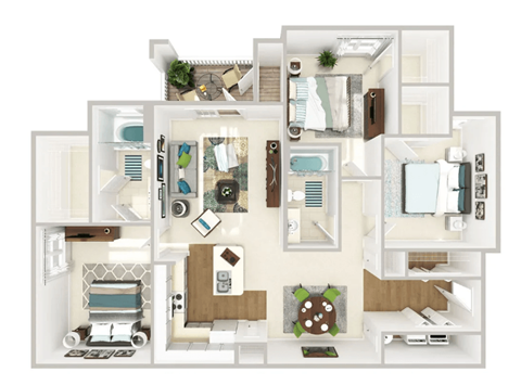 a floor plan of a house with a bedroom and living room